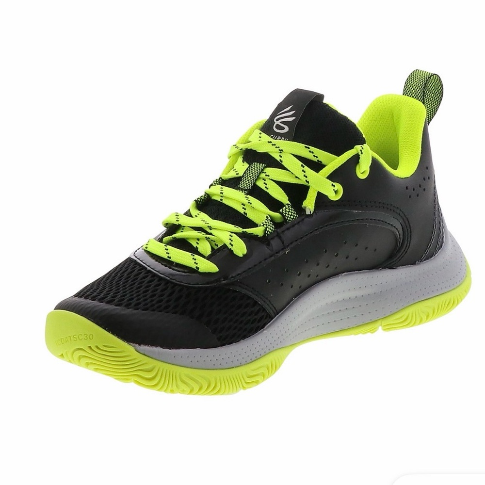 Under Armour Curry Boys Black and Neon Yellow Sneakers/Youth Size 5.5